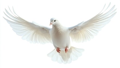 White dove soaring gracefully with outstretched wings