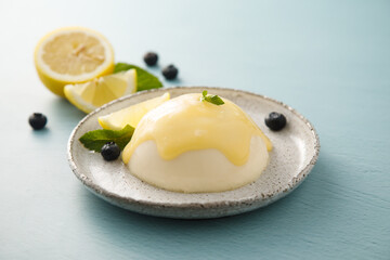 Traditional lemon panna cotta