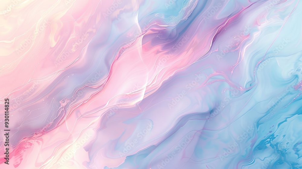 Poster delicate pastel marble pattern showcases soft lines and flowing shapes in serene shades, perfect for