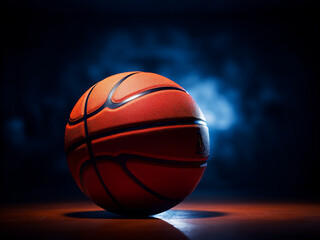 Fototapeta premium Basketball close-up with a dark background