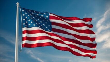 Fototapeta premium 3D National flag of America waving