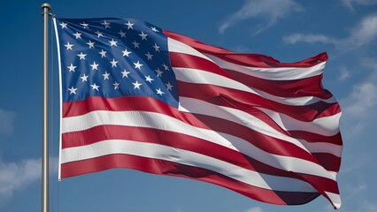 Fototapeta premium 3D National flag of America waving
