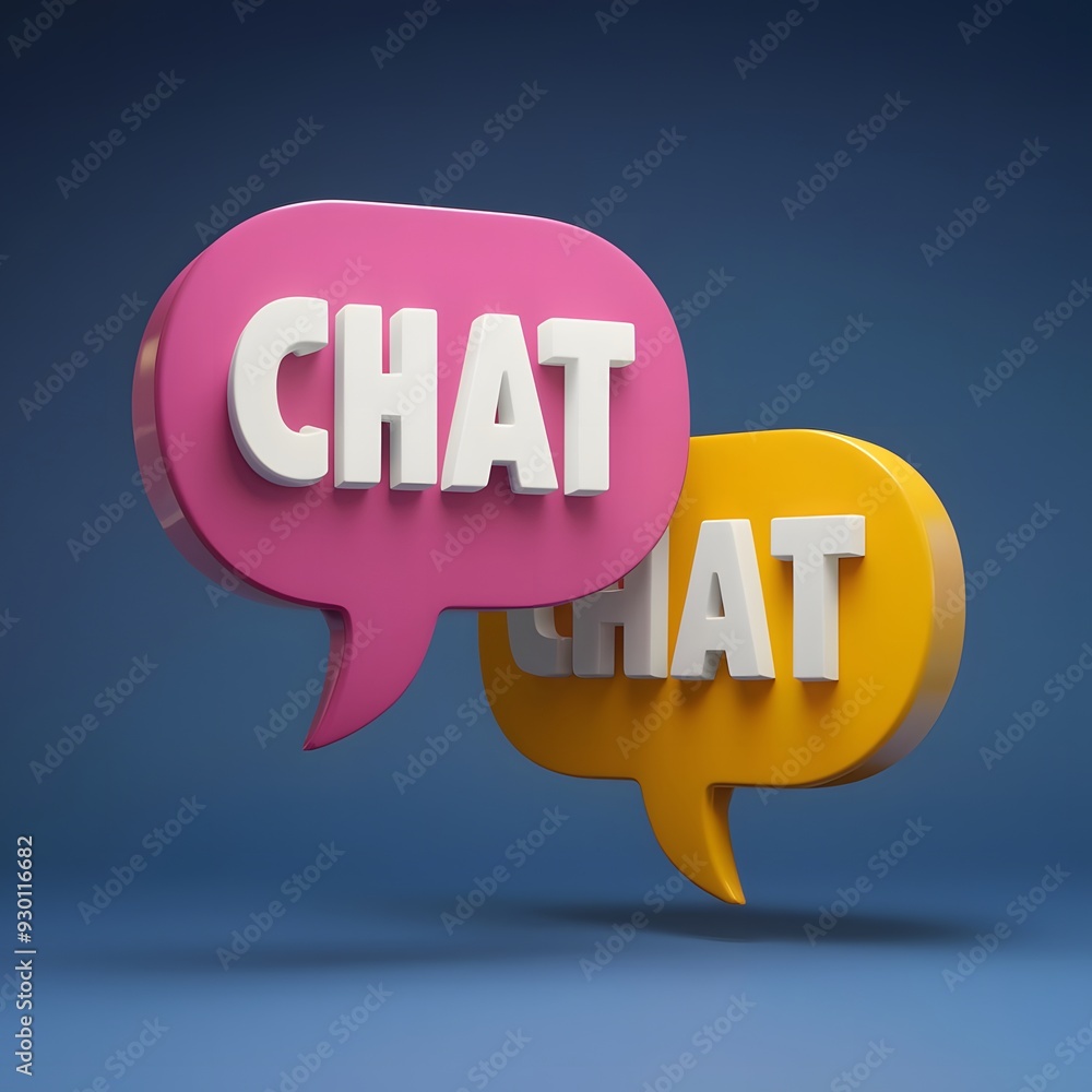 Wall mural 3D Chat icon poster