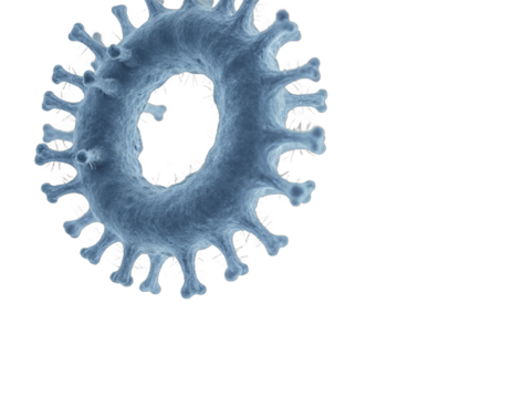 spherical spiral virus on the alpha isolated transparent background