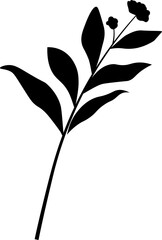 Branch symbol. Silhouette symbol. Laurel leaf.