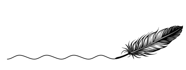Lineart feather pen and ink vector  © Blackthief
