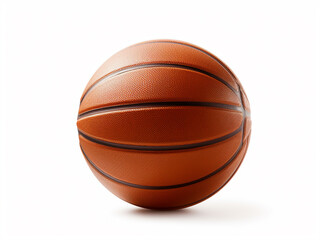 Fototapeta premium Basketball with brown and white stripes on a white background