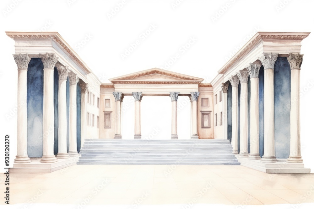 Poster architecture staircase building column.