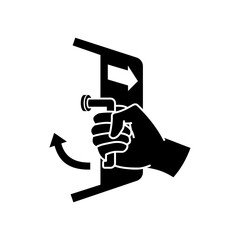 ISO mandatory safety signs_close and secure hatches in launch sequence symbol only	