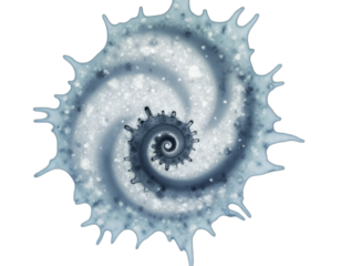 spherical spiral virus on the alpha isolated transparent background