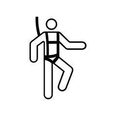 ISO mandatory safety signs_wear a safety harness symbol only	