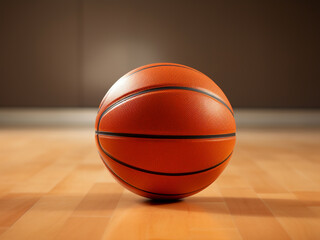 Obraz premium Orange basketball isolated on light wood, sports equipment
