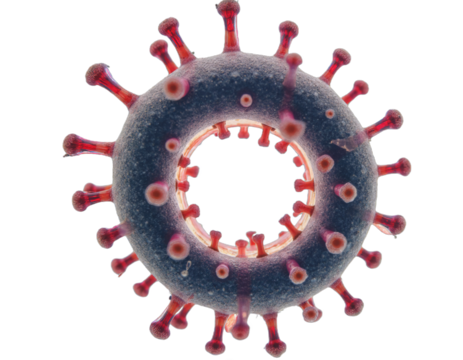 spherical spiral virus on the alpha isolated transparent background