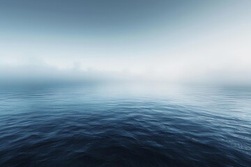 Obraz premium Serene Ocean Waves, Calm Sea Horizon, Blue Hue