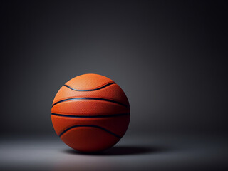 Fototapeta premium Basketball on a gray background with graphic lines