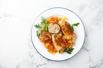 Meat roulade with vegetables