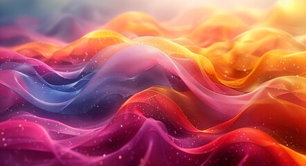 Fototapeta premium Colorful Abstract Waves, Artistic Digital Painting