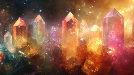 An ethereal image of enchanted gems arranged in a mystical pattern, with a soft, ambient light enhancing their sparkle.