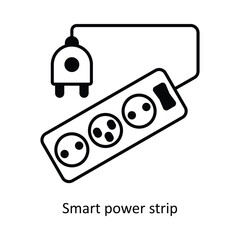 Smart power strip  vector filled outline Icon Design illustration. Smart Home and Technology Symbol on White background EPS 10 File