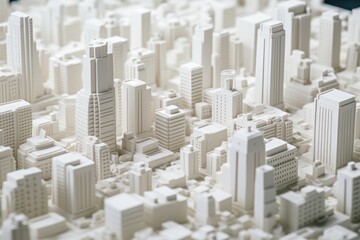 An architectural model of a city architecture cityscape building.