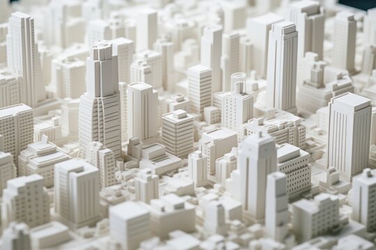An architectural model of a city architecture cityscape building.