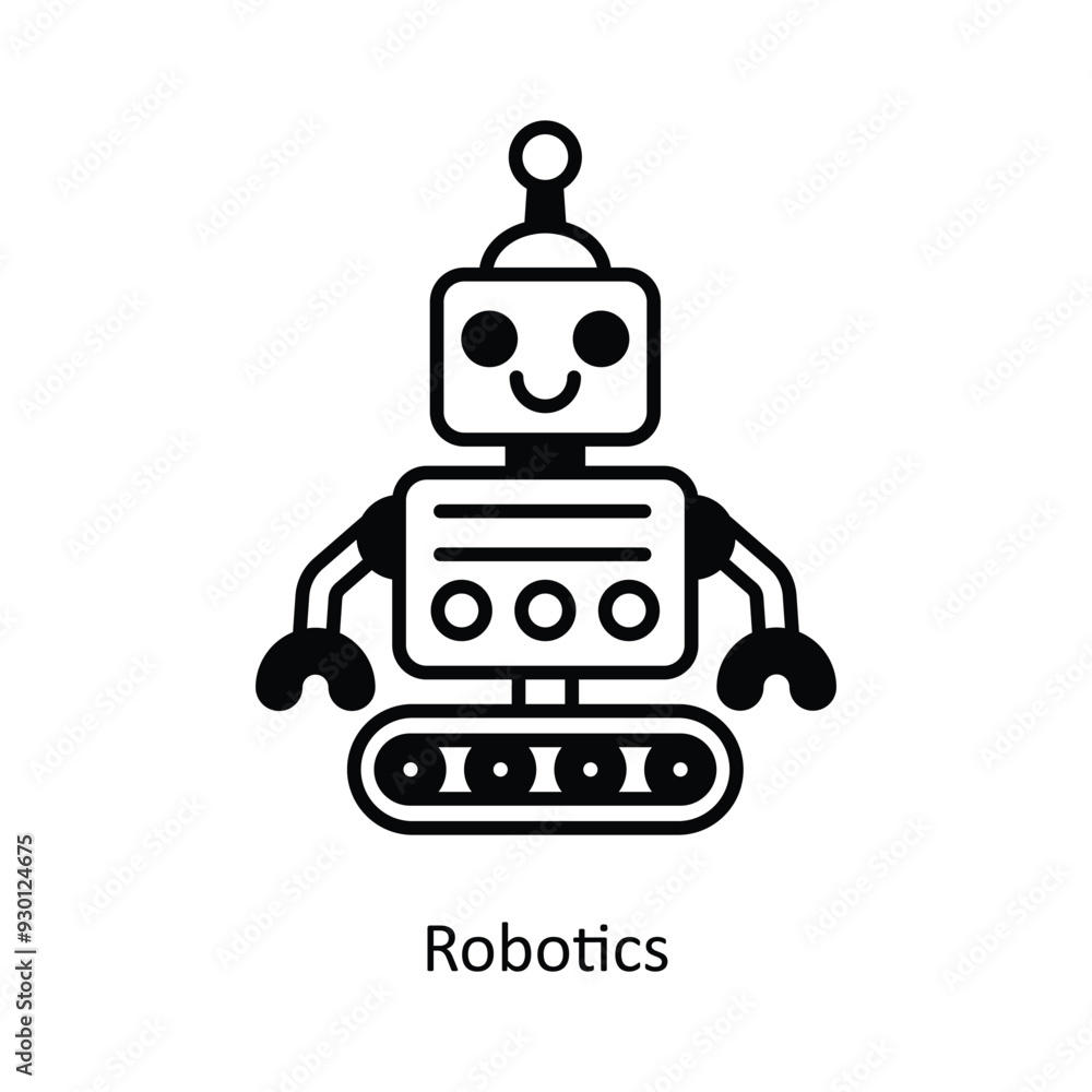 Poster robotics vector filled outline icon design illustration. smart home and technology symbol on white b