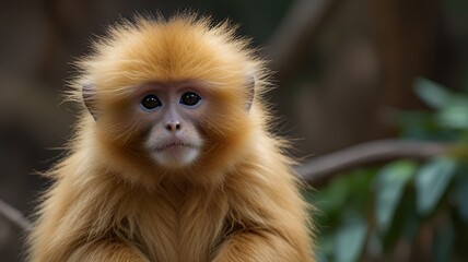 Obraz premium japanese macaque sitting on a branch