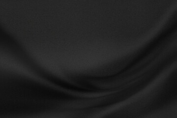 上品なウェーブのあるクラシカルな黒い布の画像。クラシカルで大人っぽいイメージ。ブラックフライデーや招待状などの背景
