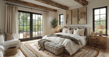 Contemporary Living Room with Rustic Accents
