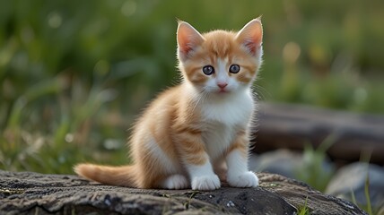 Obraz premium cat on the grass