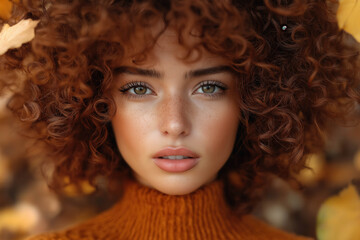 Fototapeta premium Attractive Woman In Autumn
