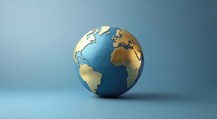 3D rendering of the Earth on a blue background    
