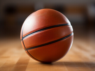 Obraz premium Toy basketball placed on a wooden background