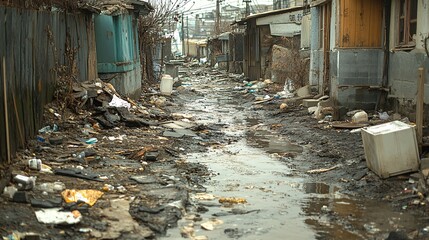 Obraz premium Neglected Hygiene - Detailed Image of Unsanitary Conditions with Copy Space for Text Overlay