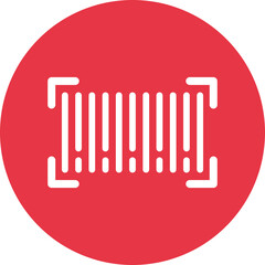 Barcode glyph circle icon