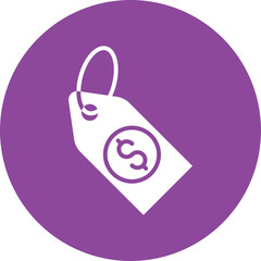 Price Tag glyph circle icon