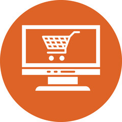 Online Shopping glyph circle icon