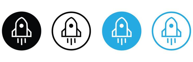 rocket icons set. flat design icon, boost sign vector illustration.