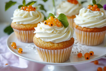 fresh cloudberry themed cupcakes aesthethic photography