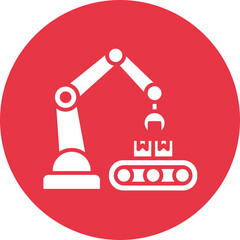 Industrial Automation glyph circle icon