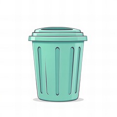 a cartoon trash can with a lid and a lid on it.