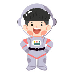 Flat design child spaceman illustration