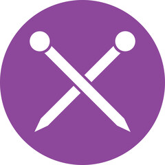 Knitting Needles glyph circle icon