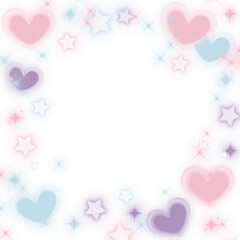 Elegant Pastel Glitter Frame Featuring Heart and Star Design