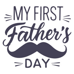 A middle-aged Caucasian man with a mustache and beard, celebrating his first Father's Day