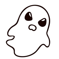 A cute white ghost with large eyes and a simple expression