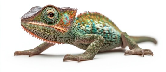 Obraz premium Close-up of a Vibrant Green Chameleon