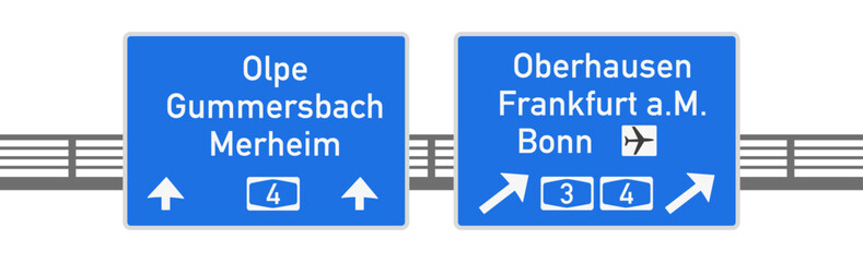 Autobahn A4, Hinweisschild, Nachbildung, Vektorgrafik