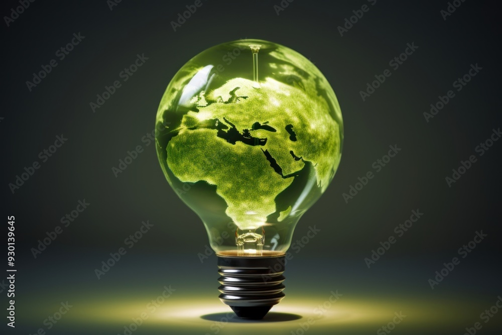 Wall mural light green lightbulb electricity.