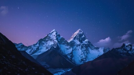 Long shutter time night view of sky at Munsiyari, Kumaon region, Uttarakhand, India